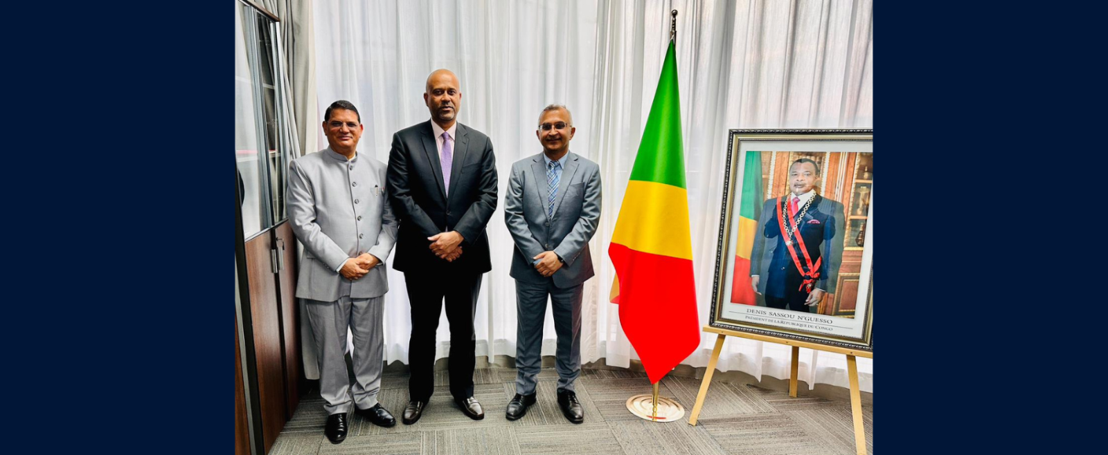 Ambassador H.E. Mr. Madan Lal Raigar paid a courtesy call on H.E. Mr. Michel Djombo, the Congolese Minister of Industrial Development, Special Economic Zones and Private Sector Promotion of Republic of the Congo.