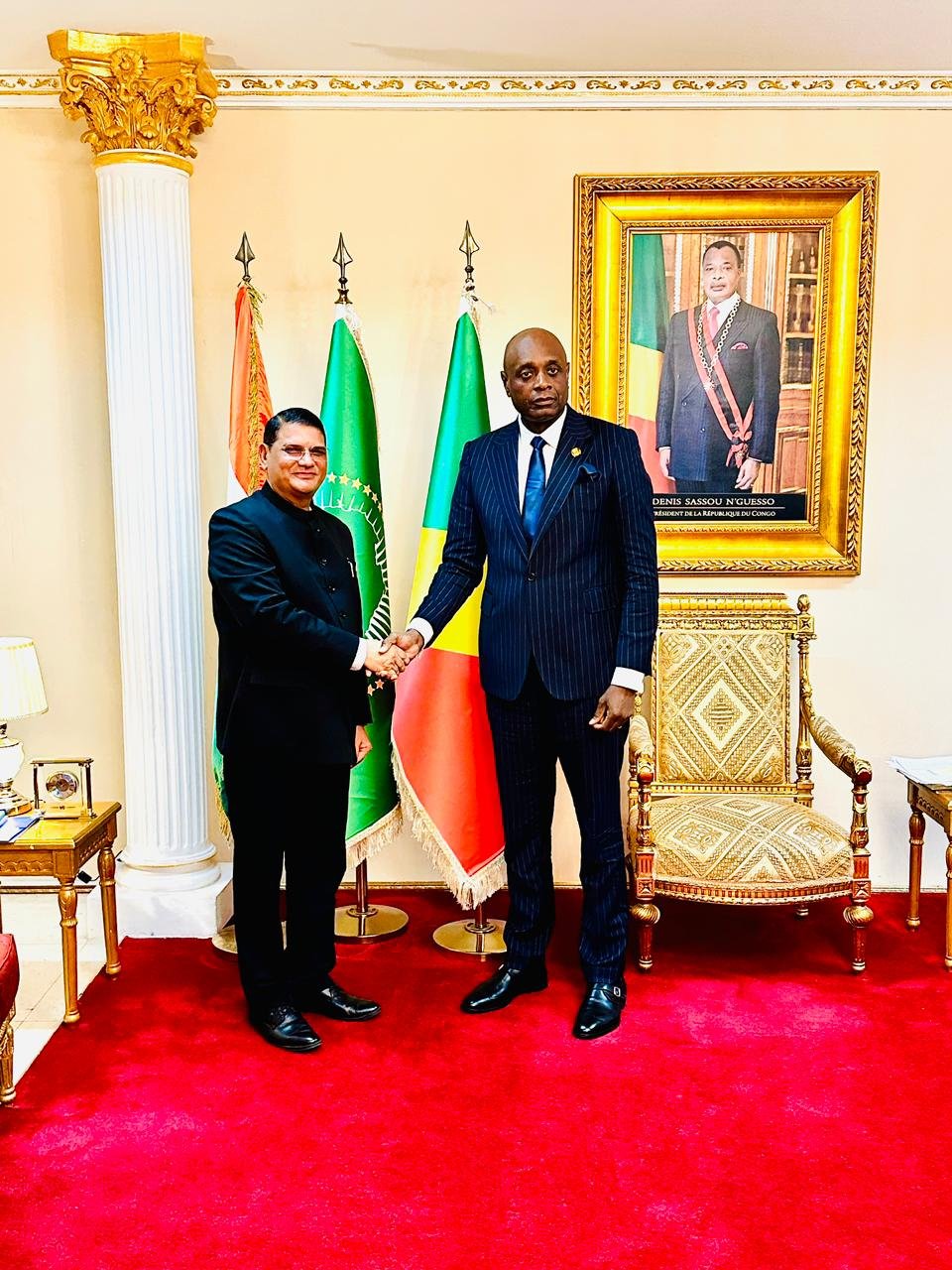 Ambassador Shri Madan-Lal RAIGAR paid a courtesy call on H.E. Mr. Constant-Serge BOUNDA, Minister of Foreign Affairs, Francophonie and Congolese Abroad of the Republic of the Congo