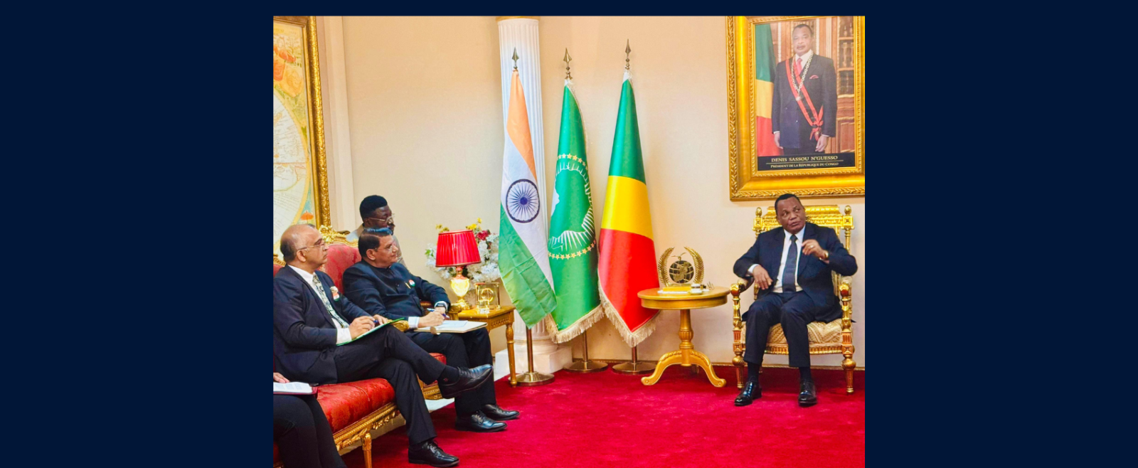 The Ambassador, Shri Madan-Lal RAIGAR, held a courtesy meeting with His Excellency Mr. Jean-Claude Gakosso, the Congolese Minister of Foreign Affairs, Francophonie, and Congolese Abroad.