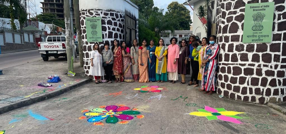 Embassy celebrated Makar Sankranti in association with Indian diaspora in Brazzaville by  organising the kite festival and making of Rangoli in the Chancery.