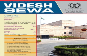  The 12th issue of SSIFS' Quarterly Newsletter Videsh Sewa  for the period October-December 2021. 