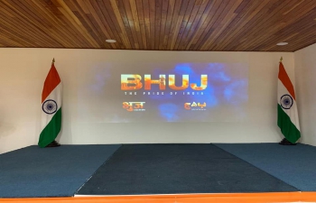 As part of Azadi Ka Amrit Mahotsav (AKAM) celebrations, Embassy organised the screening of mainstream Indian cinema " Bhuj -- the pride of India " in the Chancery on 22nd September, 2022. All India based officials and local congolese officials  attended the screening.
