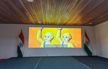As part of AKAM celebrations, Embassy organised the celebration of Veer Baal Diwas in the Chancery on 26 December, 2022. The event was also streamed live on FB. 