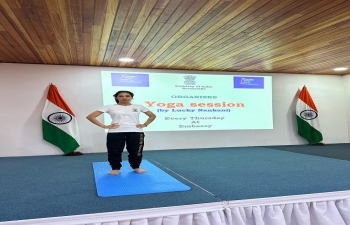 As part of AKAM celebrations, Yoga session was  conducted by Mrs.Lucky Nankani in the Chancery on 19 January, 2023