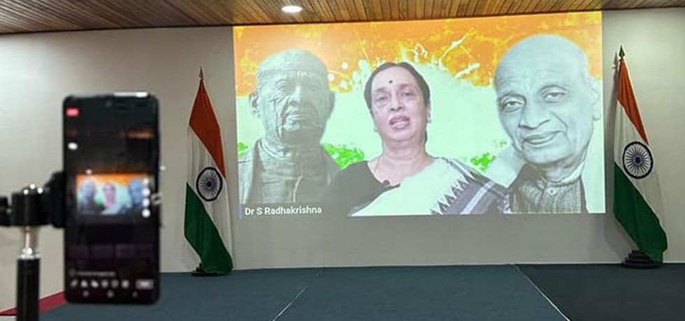 As part of AKAM celebrations, Embassy live streamed talk on Bardoli Satyagraha by Dr. Shobhana Radhakrishna on 12 June in the Chancery.