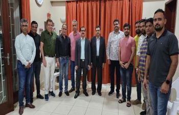 As part of preparations for 9th International Day of Yoga (IDY) 2023 celebrations in Pointe-Noire, members of Indian diaspora met Shri N.Venkataraman, Charge d'Affaires & Shri Rajiv Saxena, Attache (Consular) in Honorary Consul's office in Pointe-Noire on 20 May and discussed the modalities of organizing the event this year.