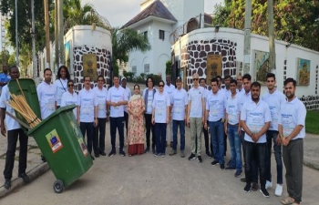 As part of Swachhata 3.0 Campaign, India based  officials of the Embassy, led by Ambassador Madan-Lal RAIGAR launched a cleanliness drive at Cathdrale Sacre Cour, close to the Chancery  on 29 October, 2023.